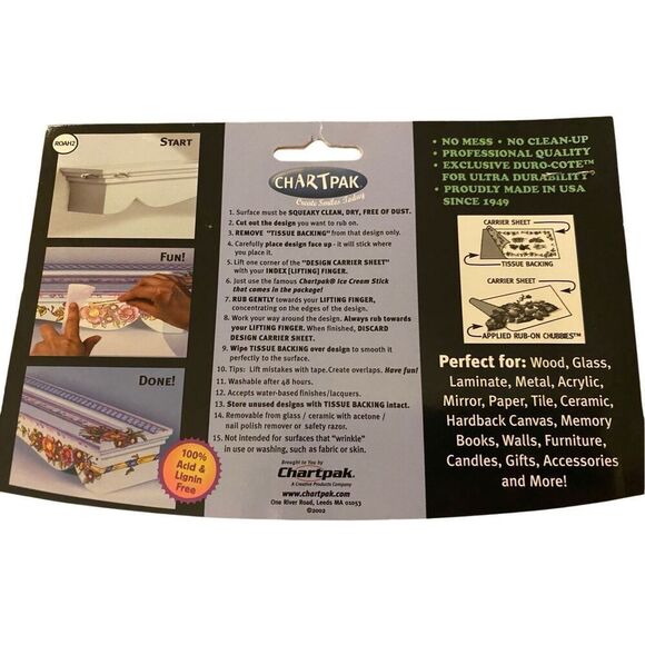 ChartPak Chubbies Rub On Floral Art Crafts Pansy Diy Decor - Picture 3 of 9